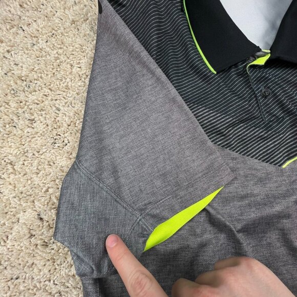 Nike Golf Tour Performance Polo Shirt Adult Mens Medium Gray Green Short Sleeve - Picture 11 of 12